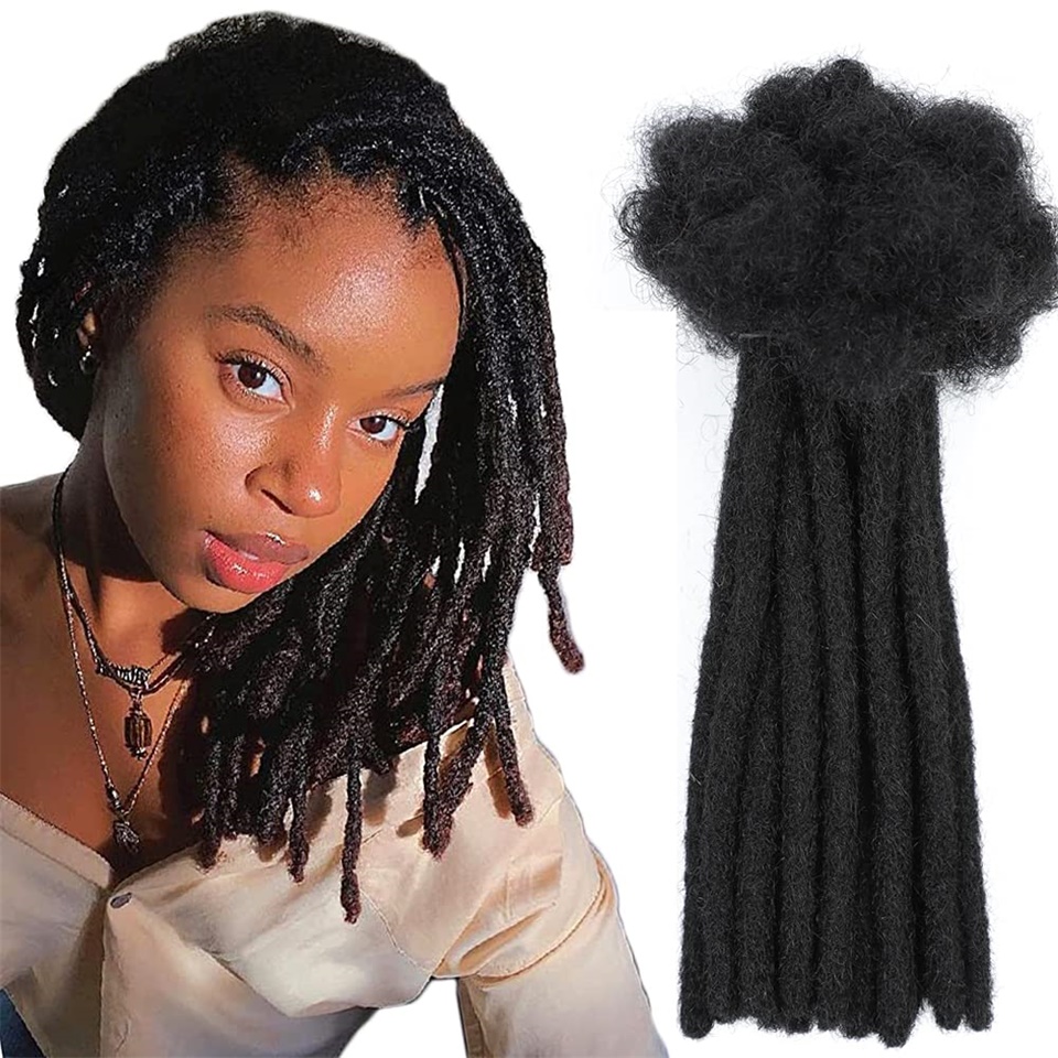 Dreadlocks 흑인 여성을위한 크로 셰 뜨개질 인간의 머리카락 확장 전체 수제 영구 Loc 확장 8 Inch 0.6cm 너비 크로 셰 뜨개질 머리띠